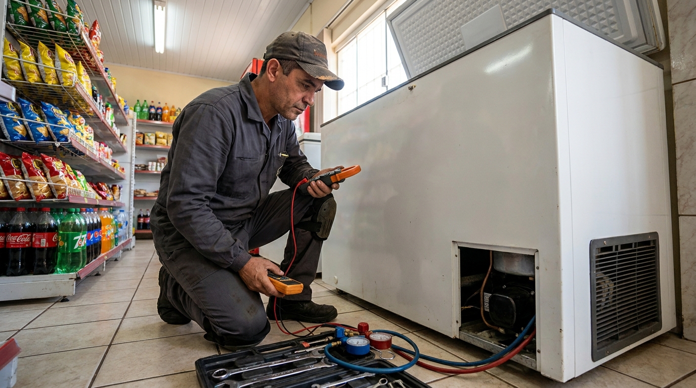Reparo na placa eletrônica do freezer em Campos dos Goytacazes‑RJ